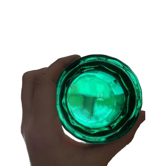 Anchor Hocking Essex Green Glass Tumblers Set Of 8 Double Old Fashioned Cups - Picture 5 of 5